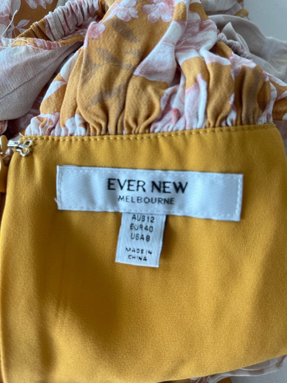 Ever New Samantha Belted Frill Jumpsuit Floral Ochre Tropical Sunset Size 8 - Picture 8 of 9